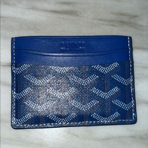Goyard Navy and White Card Holder